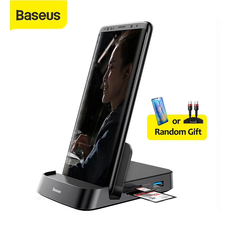 Baseus-concentrador de red USB tipo C Dex Station a USB 3,0, HDMI, compatible con Samsung S20, Note 20, Huawei P40, Mate 30-0