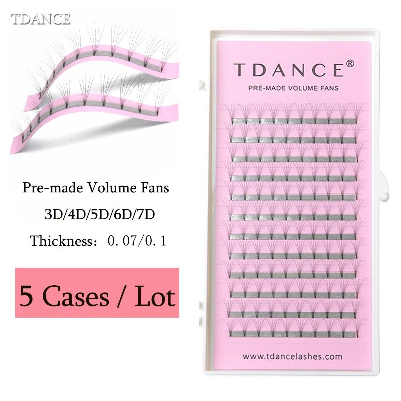 5 шт/лот TDANCE предварительно сделанный фен для придания объема ресниц расширение тепла скрепленных искусственной норки предварительно сделанные русские объемные удлинители ресниц