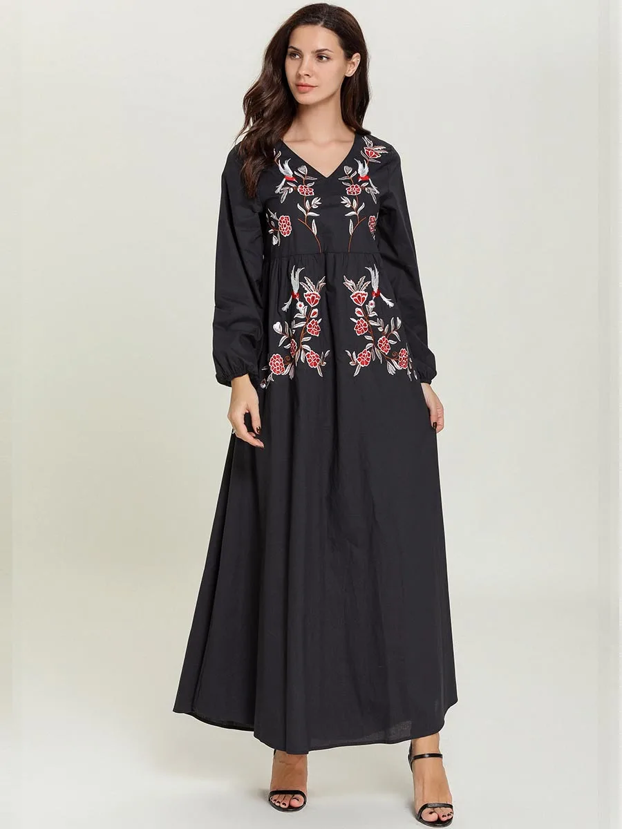 Арабское платье арабское Женский Восточный халат abaya черное мусульманское