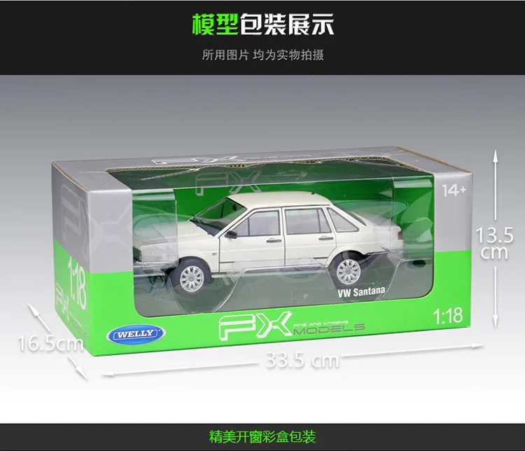 

WELLY 1:18 VW Volkswagen SANTANA Alloy Luxury Vehicle Diecast Pull Back Cars Model Toys for Boy Collection