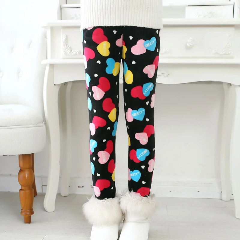 

2021 autumn and winter new silver fox velvet girls plus velvet leggings