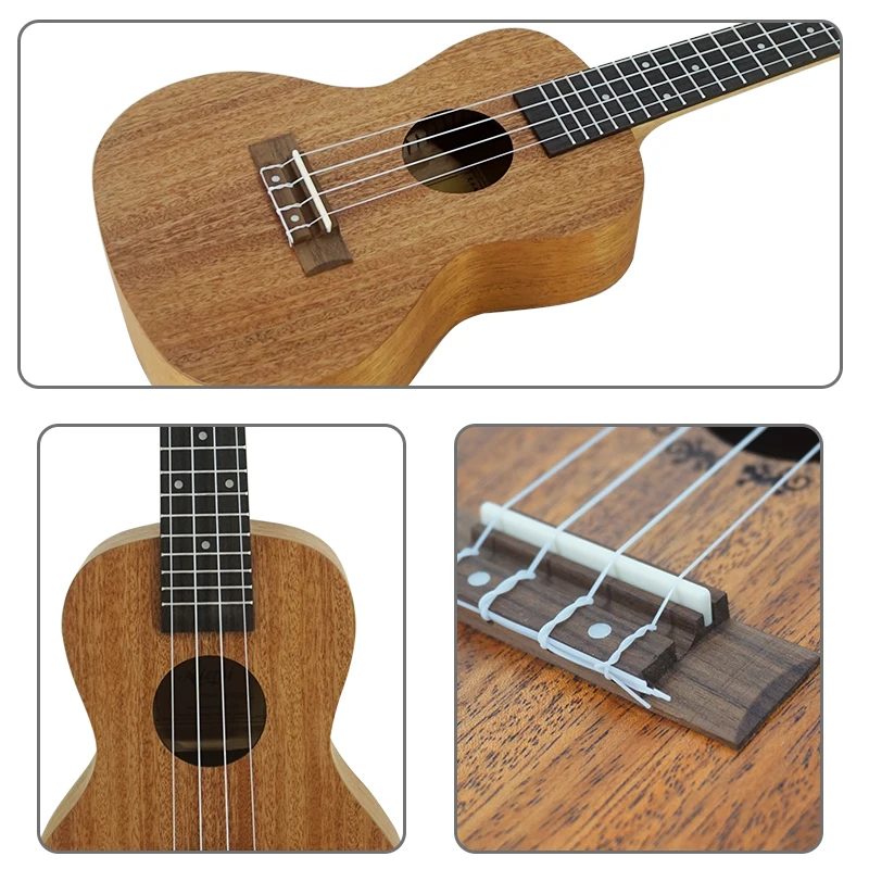 Aiersi 23 Inch Ukulele Top Solid Mahogany Concert Ukelele Musical Instrument Gecko Uke 4 String Hawaiian Guitar With Bag | Спорт и