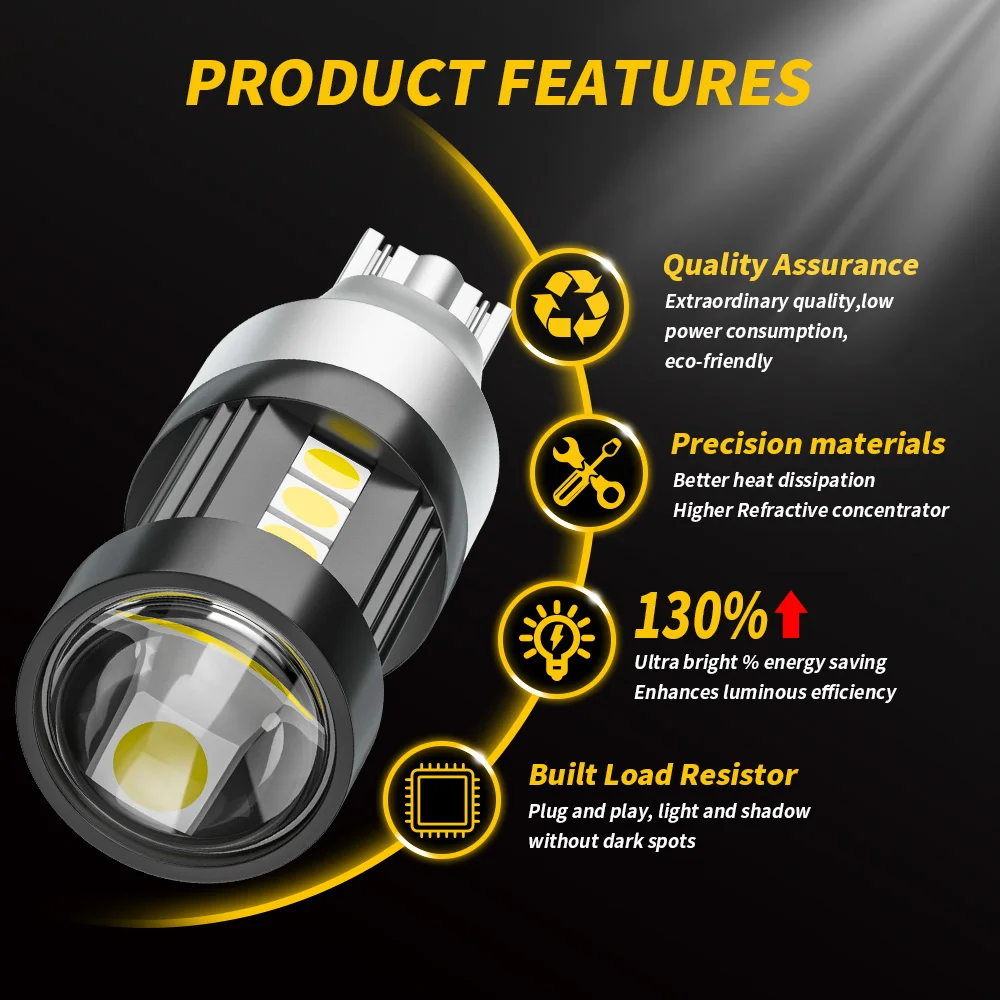 DXZ 2 шт. T15 W16W светодиодный лампы T16 Canbus 12 SMD 1200LM 921 912 задний указатель поворота