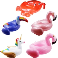 inflatable swimming ring flamingo unicorn kids cute crab toucan inflatable life buoy raft kid swimming water pool sport toys