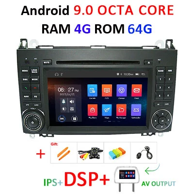 9.0 4G 64 DSP AVOUT DSP Android 9,0 64G ips 2 Дина DVD для Бенц Спринтер B200 W209 W169 W169 W245 B170 Вито W639 виано LT3G A180 A160 W906 - Цвет: 9.0 4G 64 DSP AVOUT