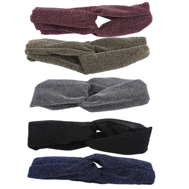 Женские ободки для волос с узлом бабочкой однотонные блестящие головы украшение