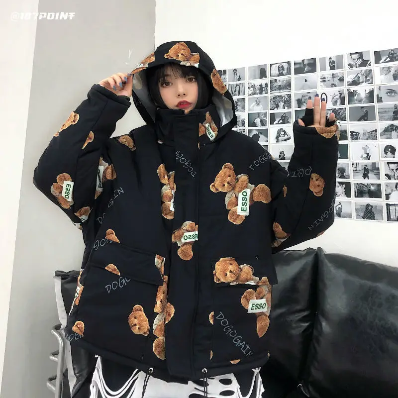 Мужская зимняя теплая пуховая хлопковая куртка с капюшоном Женская парка