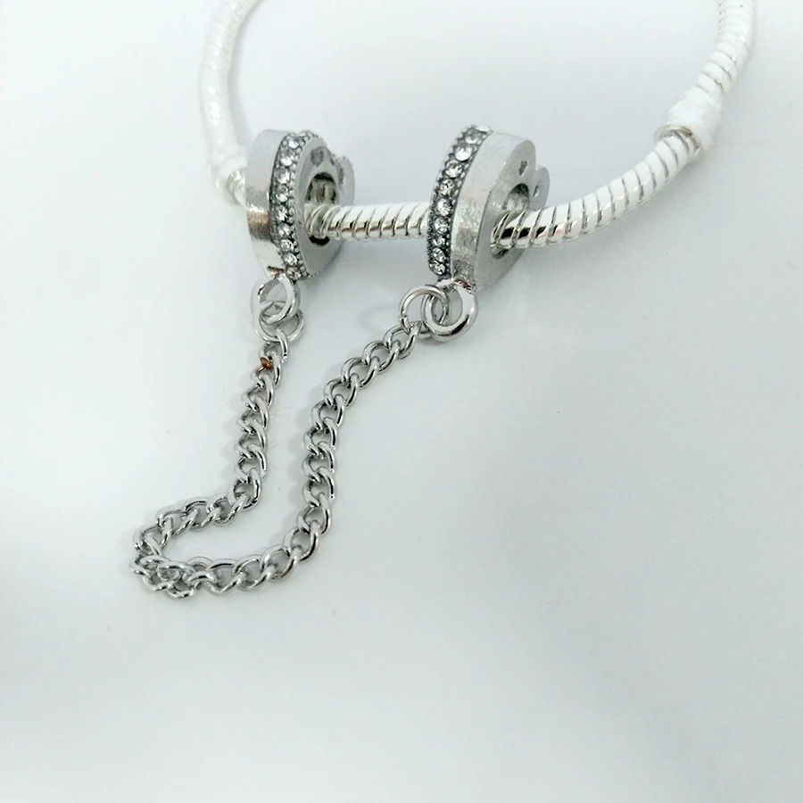 Цепочка для браслетов Buipoey с бусинами в форме сердца серебристый блестящий цвет |