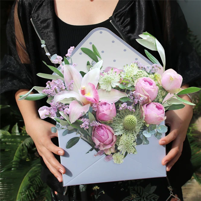 DHL 50 шт. коробка для букета креативный складной конверт Цветочная подарок подруге