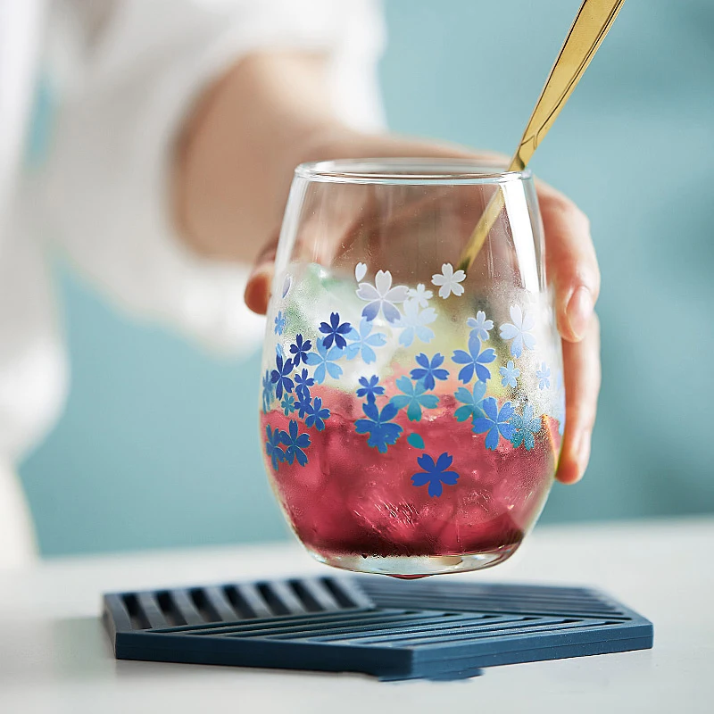 Креативная Всесезонная чашка с цветами вишни фотография меняющее цвет стекло