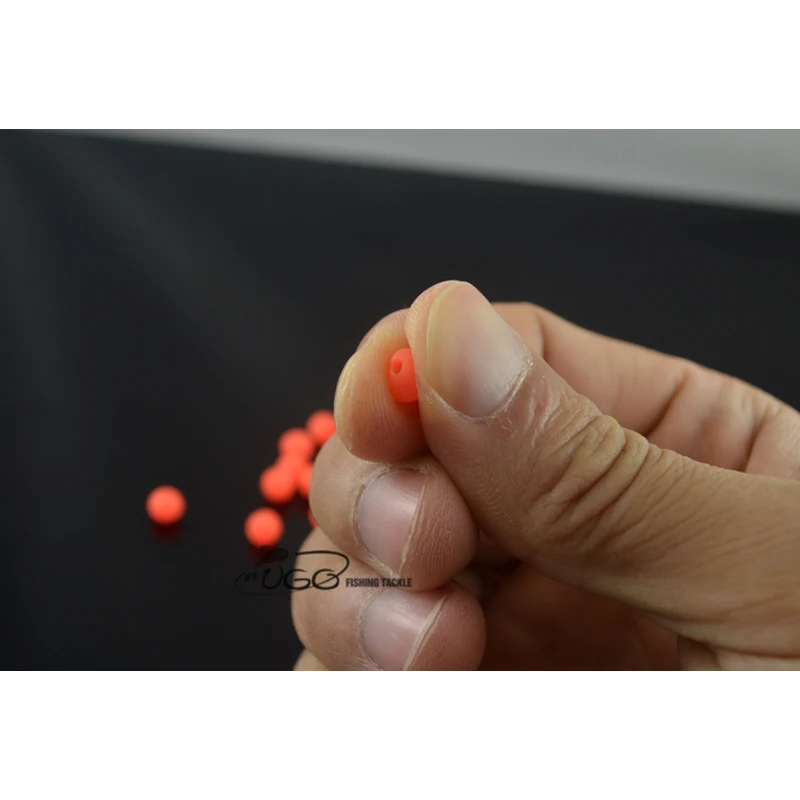 200 шт./лот 7 мм * Премиум оранжевый цвет круглые мягкие светящиеся бусины Рыбалка