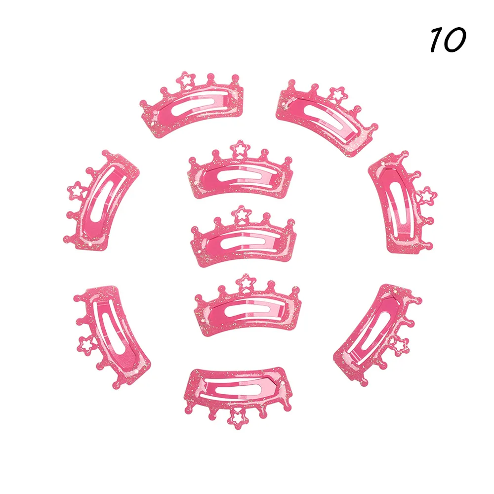 10 10 шт. Новая мода Звезда Корона Блестящий милый мультфильм Бобби Pin Дети Сладкий Дети Набор залокок заколки для волос Детские украшения для волос - Цвет: 10