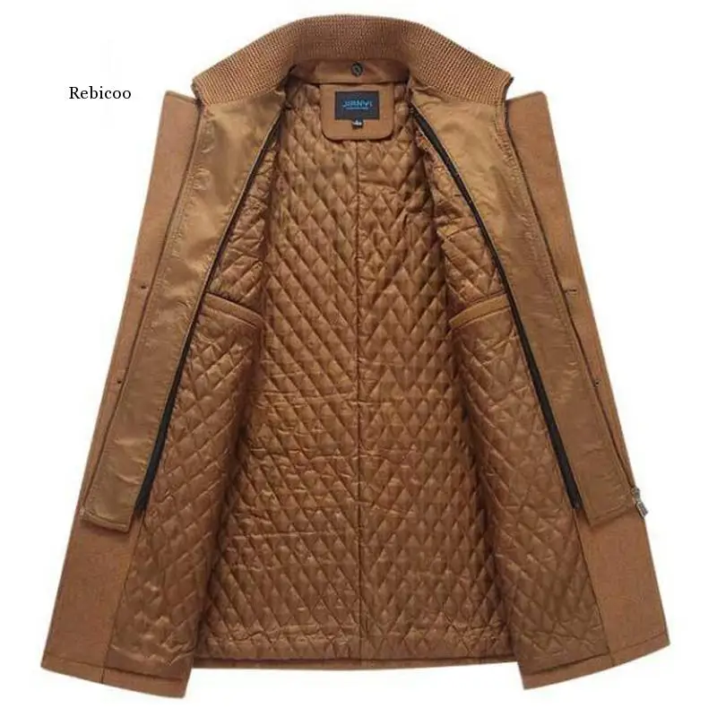 

Winter Coat Men New Fashion Double Collar Windproof Thicken Woolen Coats Mens Outwear Winter Jacket Thick Warm Parka 5Xl Clothes