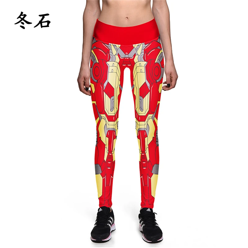

S - xl print leggings Women robot Anime Cartoon Design of high Elastic Waist Pants Leggings Pants Slimming Activewear