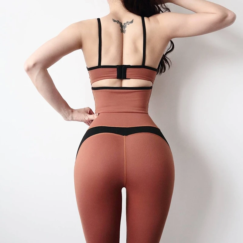 

COLORVALUE Contrast Color Yoga Pants Push Up Leggings Sport Women Fitness Extra Elastic Gym Pants 4 Way Stretch Running Workout