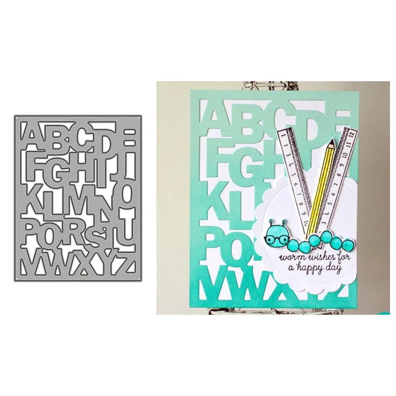 

Letter A-Z Background Box New 2021 Metal Cutting Dies for Scrapbooking Mold Cut Stencil Handmade DIY Card Make Mould Model Craft