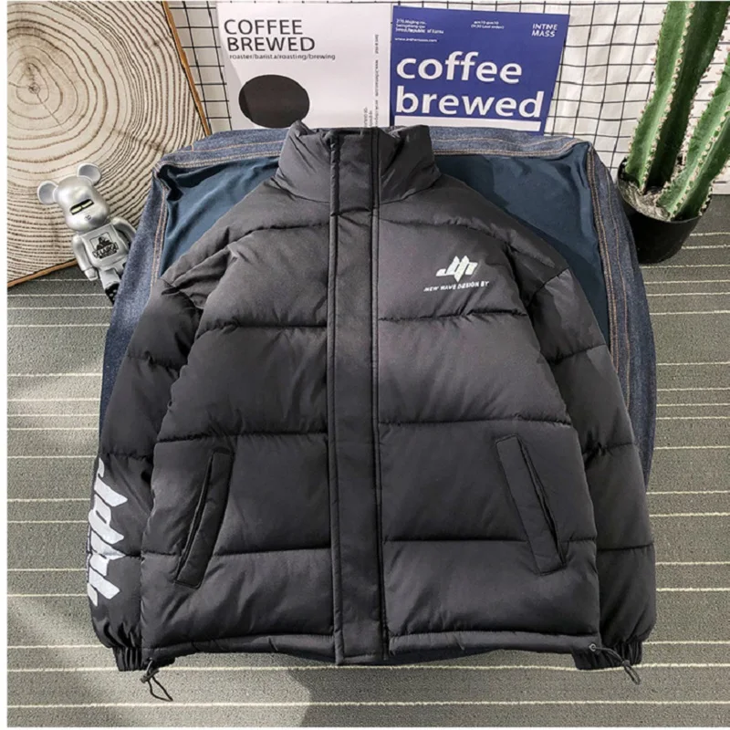 Chameleon Reflective Printed Cotton Padded Coat Men's Coat Hong Kong Style Loose Men and Women Couple Clothes Winter Jacket