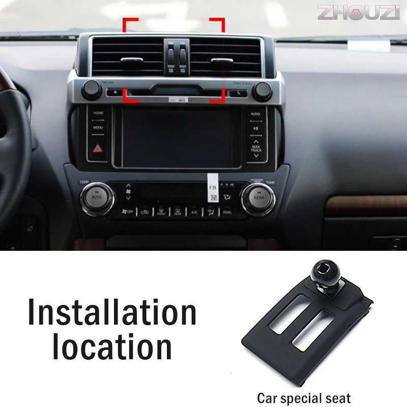 car mobile phone holder for toyota land cruiser prado 2014 2017 mounts stand gps gravity navigation bracket car accessories free global shipping