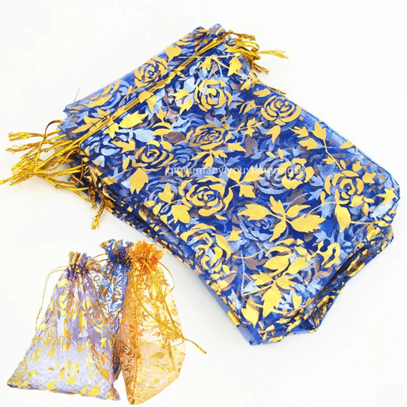 Подарочные пакеты 100 шт./лот 7x9 см розовая Сумка из органзы свадебные подарочные