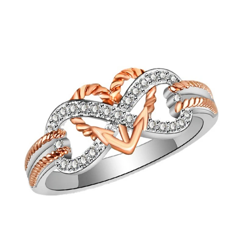 Fashion lady sterling silver natural gemstone love two-tone cross twist ring engagement wedding banquet | Украшения и аксессуары