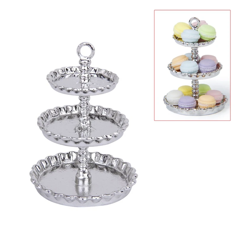 

1/12 Dollhouse Miniature 3 layer Metal Desserts Snack Rack Stand