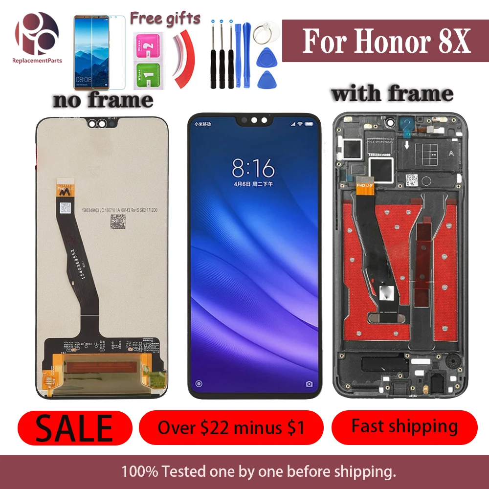 5 шт. 6 &quotдюймовый ЖК-дисплей для huawei Honor 8X кодирующий преобразователь сенсорного