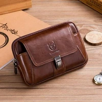 bullcaptain male fanny waist pack phone pouch bags genuine leather travel fanny pack belt bum small shoulder bag male bags