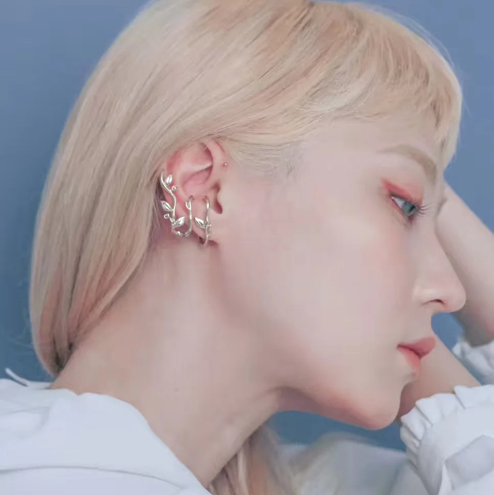 Серьги-клипсы HUANZHI для женщин и девушек элегантные металлические серьги-Клипсы