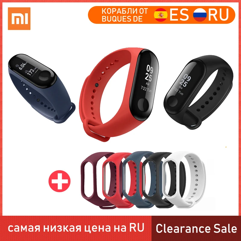 Глобальная версия Xiaomi Mi Band 3 умный Браслет 50 м водонепроницаемый монитор сердечного ритма мужской Браслет фитнес-трекер многоязычный