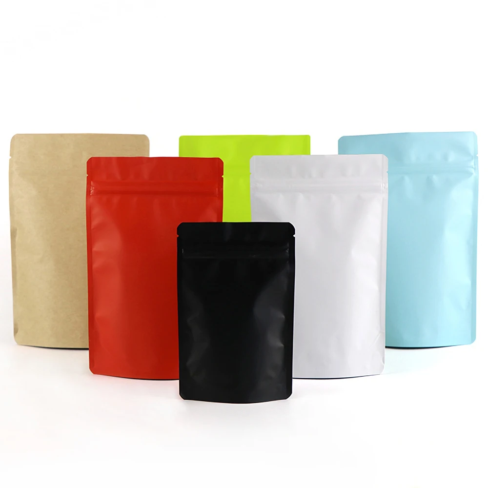 Матовая черный белый розовый цвет Алюминий Фольга упаковочный пакет дой-Пак Еда