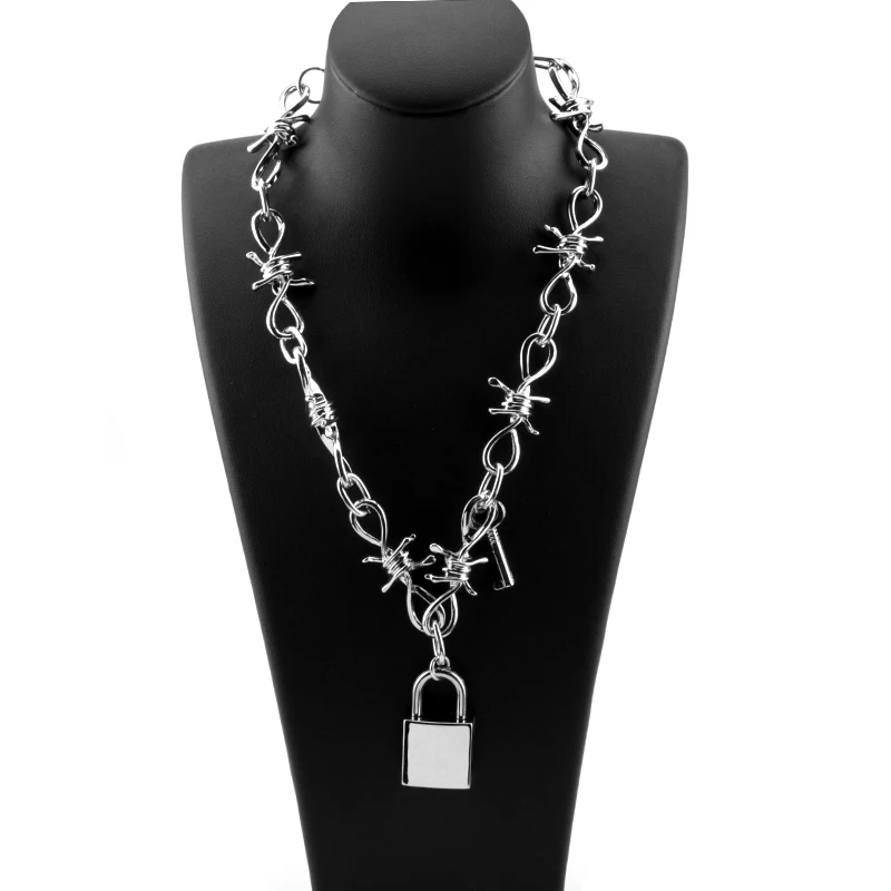 

Hip Hop Necklace Thorns Punk кулон Chains цепи брелок 1 pc Wholesale Trendy Choker Jewelry Gift