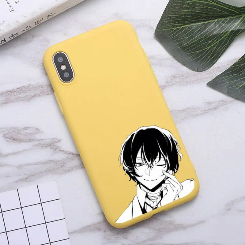 

Bungou Stray Dogs anime Phone Case Candy Color for iPhone 6 7 8 11 12 s mini pro X XS XR MAX Plus Anti-fall protective funda