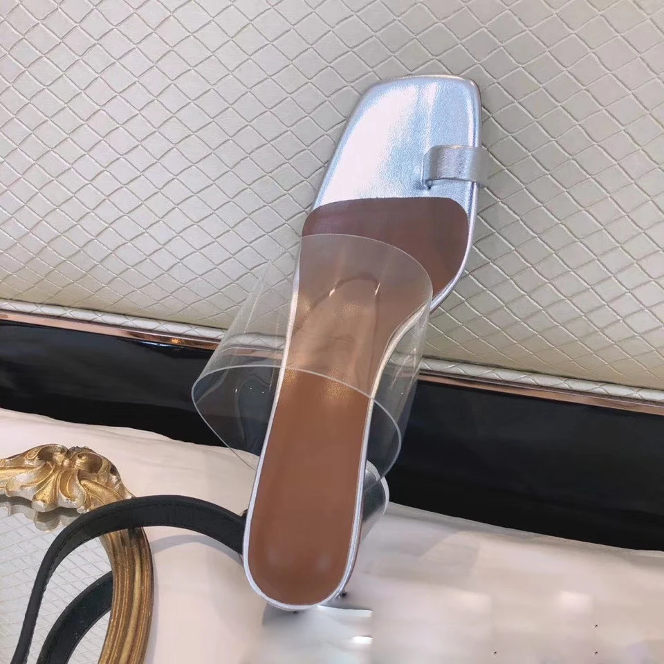 Женские босоножки из сетчатой ткани пикантные сандалии прозрачного ПВХ на
