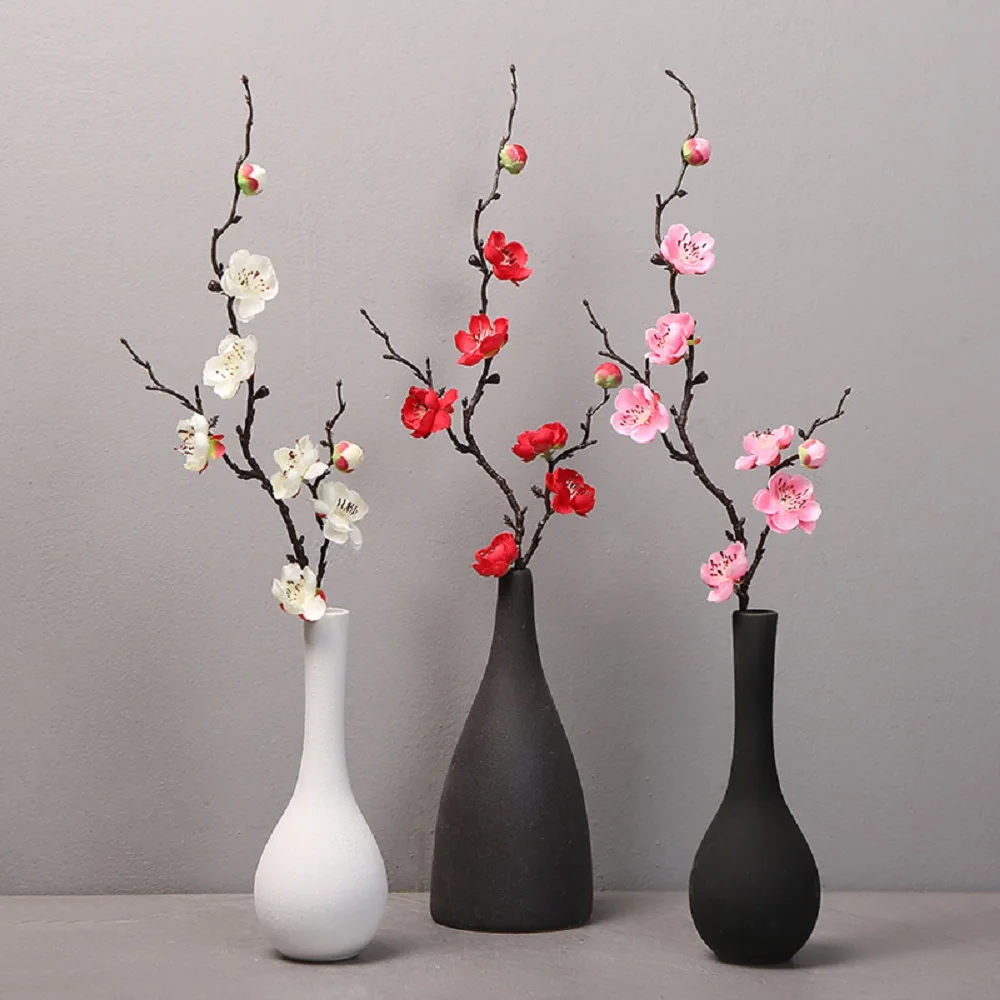 

1 Pcs Artificial Plum Blossom Chinese Small Winter Plum Artificial Flower Plastic Silk Flower Living Room Wedding Decoration