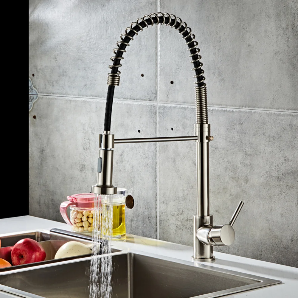 

Pull-down Kitchen Faucet-Brushed Nylon Water Pipe