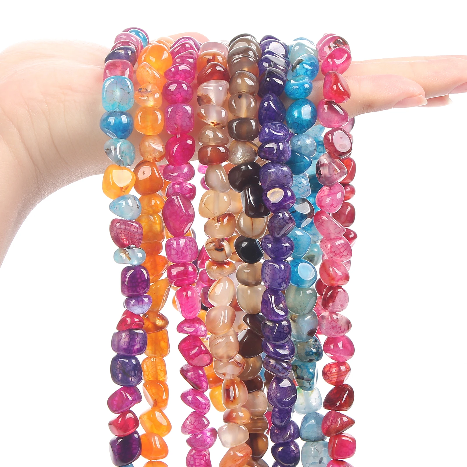 

Multicolor Stripe Agate Natural Stone Beads Irregular Chip Beads For Jewelry Making DIY Charm Bracelets Necklace Accessories