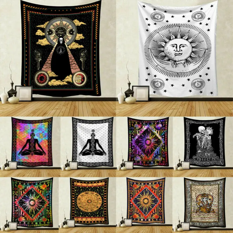 Художественная настенная печать гобелен индийская Мандала пляжный пледы хиппи