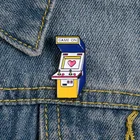 Мультяшная забавная Ретро память игра машина игра конец рокер Любовь Эмаль Брошь сплав значок джинсовая одежда сумки булавки милые ювелирные изделия подарок