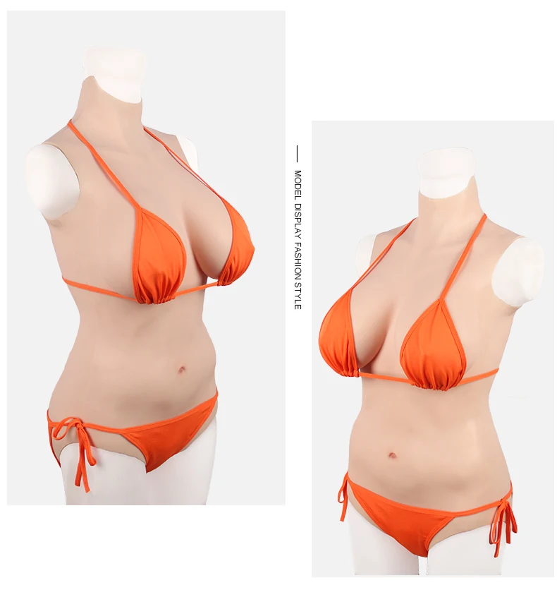 Realistic Crossdresser Silicone Breasts Bodysuit Fake Breast Forms Triangular Vagina False Boobs D Cup Crossdress 3G |