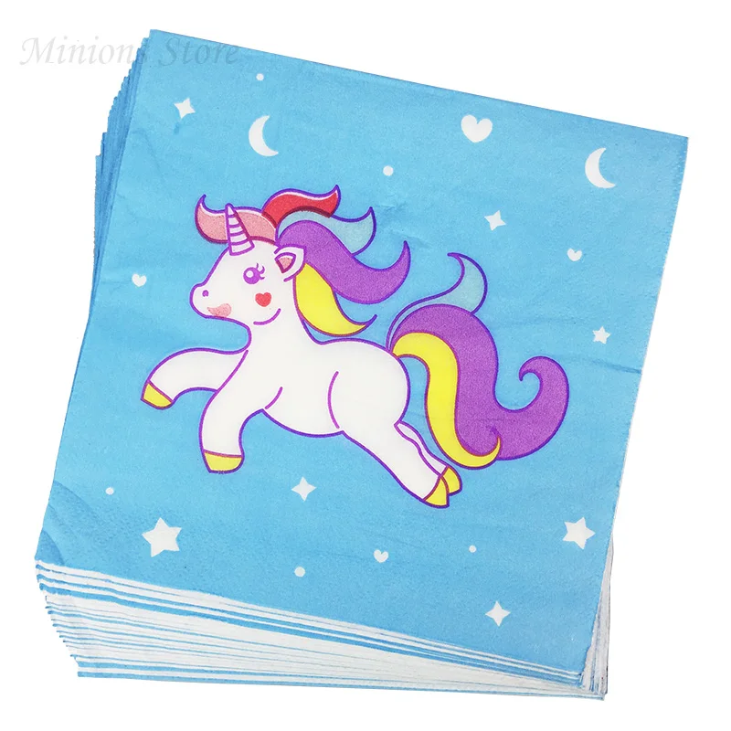 unicorn 20 шт./лот, стиль, прекрасные бумажные салфетки с космосом и планетой, праздничная салфетка, полотенца для аэрокосмической вечеринки, вечерние принадлежности на день рождения - Цвет: unicorn