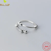 925 sterling silver anxiety spinner open bead rings for women personality female fashion jewelry handmade