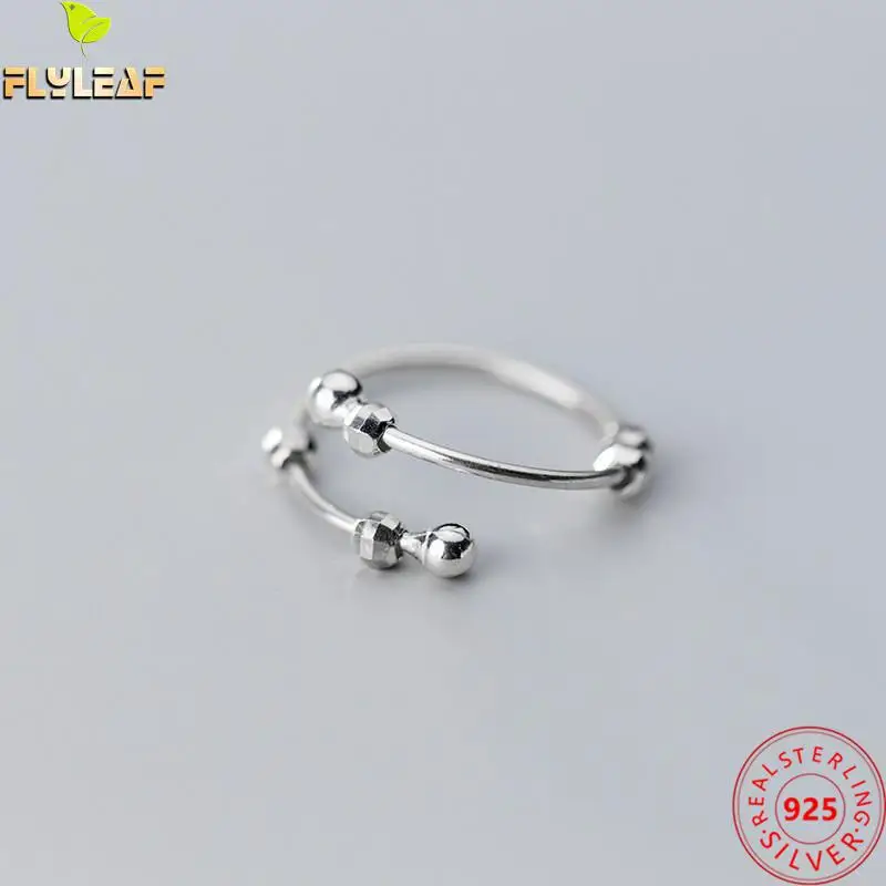 925 стерлингового серебра тревоги Спиннер открытым бисера кольца для женщин