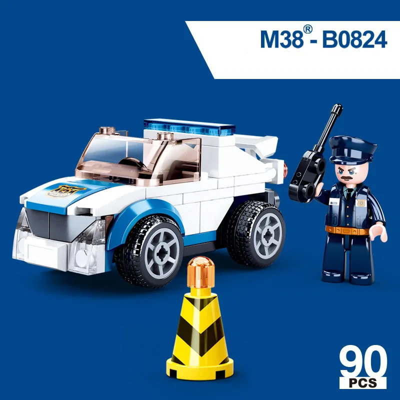 

Sluban all police dispatched pirate prison airplane car police Lego puzzle assembling building blocks toy children assembling wa