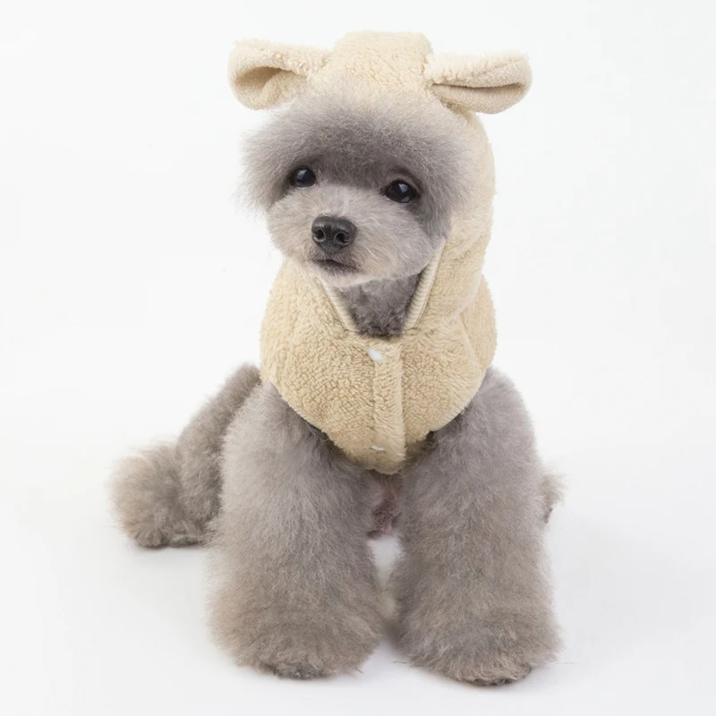 Рождественская Одежда для собак зимнее теплое флисовое утепленное пальто куртки