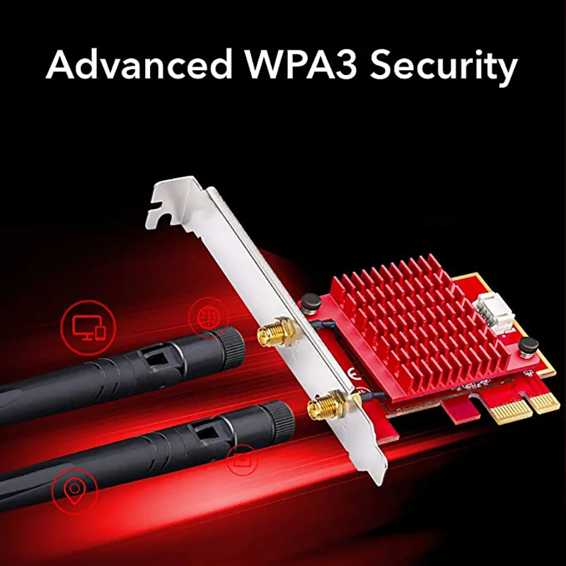 

WiFi 6 Wireless Network Card AX200 Dual-Band Gigabit 2.4G+5.8G Bluetooth 5.0 PCIE Desktop Computer Network Card for PC