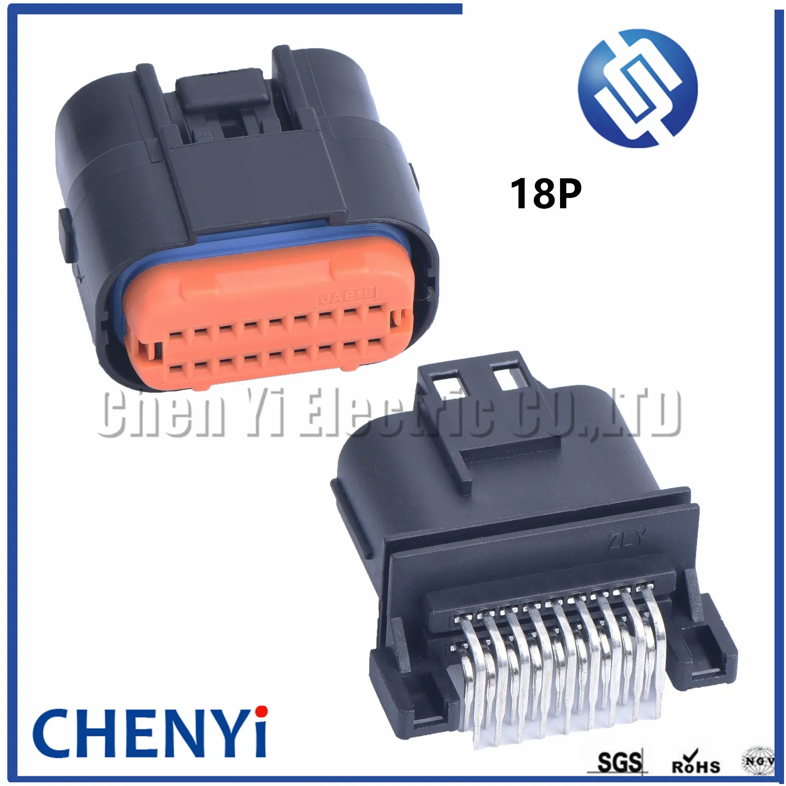 ECU 18 pin PCB изогнутый штырь Водонепроницаемый Автомобильный Разъем Жгут зажигания