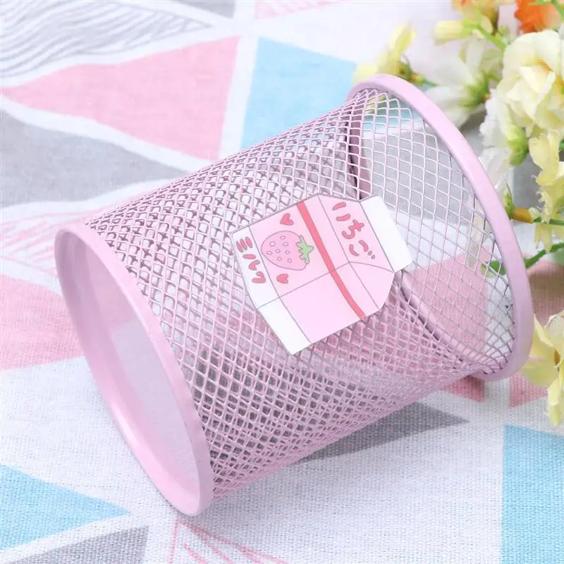 Мини мусорный бак 1 шт. круглый милый Настольный чехол карандаш корзина для