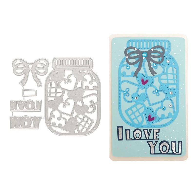 InLoveArts любовь Бутылки Письмо Сердце Металлические пресс формы новые штампы