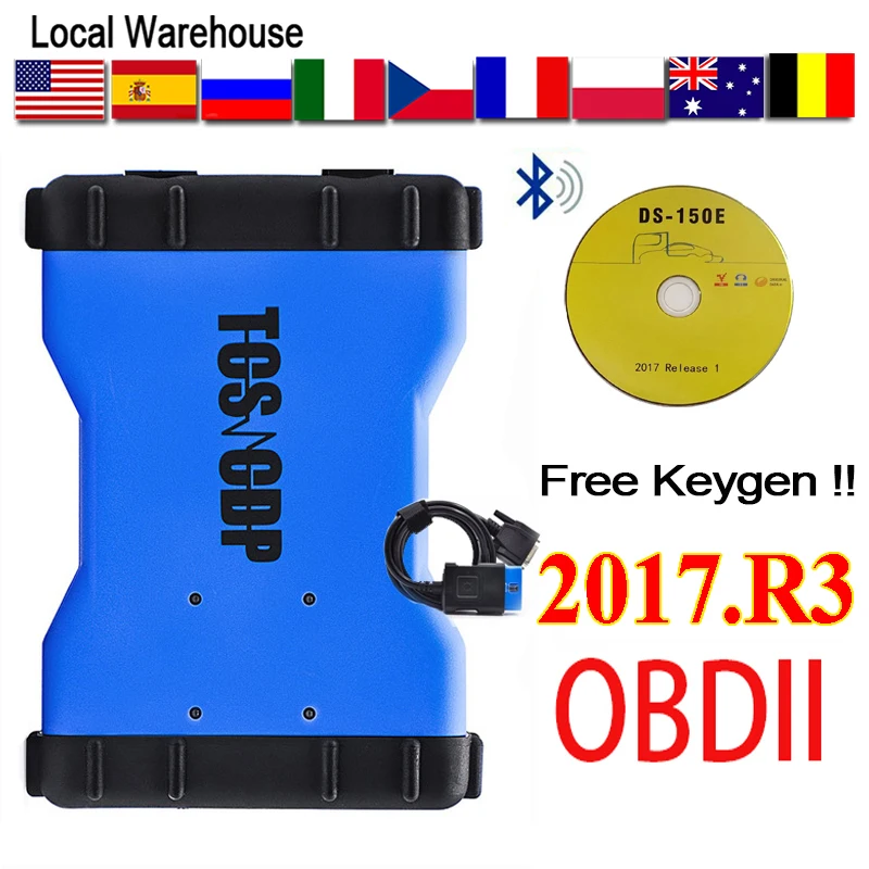 

Сканер диагностический R3 VCI 2017.R1 VD DS150E pro, bluetooth, 8 шт. автомобильных кабелей