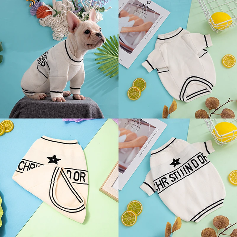 

Luxury Dog Sweaters for Small Dogs Designer Dog Clothes Chihuahua Dachshund French Bulldog Pet Sweaters of Various Styles